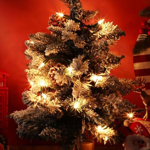 Mini Christmas Lights String Warm White Vintage Short Strand String Lights, Clear Bulbs Wire Fit Light up Christmas Decorations(20 Bulbs Connectable,5ft,Green)