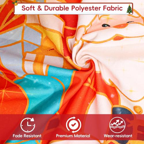 48 Inch Christmas Tree Skirt, Vintage Santa Snowflake Red Tree Skirt for Indoor Outdoor Home Winter Merry Xmas Holiday Party Decorations