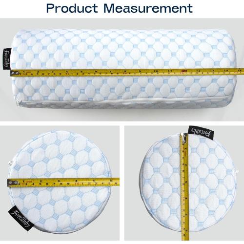 Neck Roll Pillow for Neck Pain Relief - Memory Foam Neck Support Pillow for Bed | Round Neck Pillow for Sleeping, 15.7 * 6 * 6 inch (Cool-Blue)