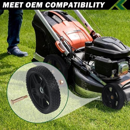CheeMuii 8 Inch Lawn Mower Wheels 2 Pack 8 Push Lawn Mower Wheels with Bolts and Lock Nuts Kit Fit for Most Standard push Lawn Mowers/Generator/Garden Tiller/Handtruck