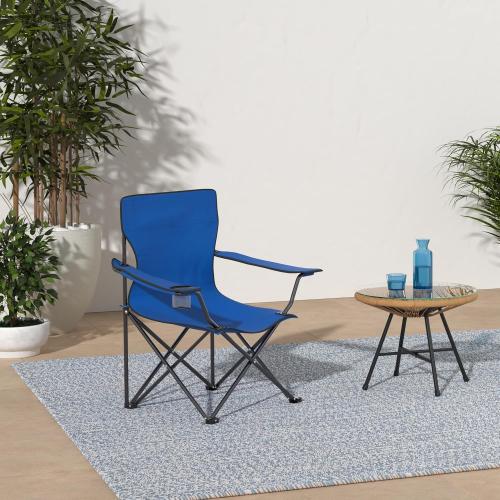 Trademark Innovations Folding Outdoor Beach Camp Chair Blue