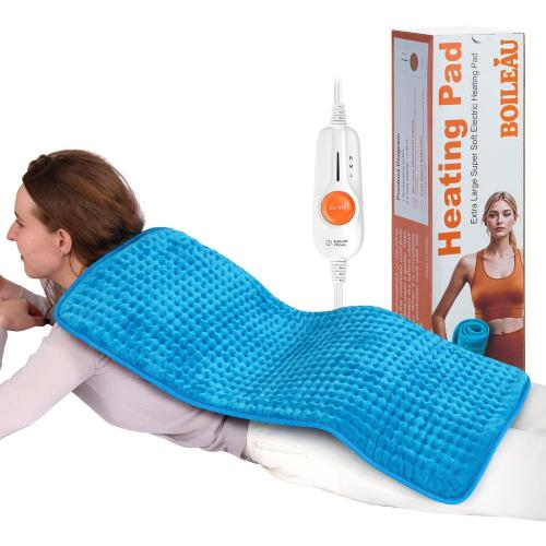 Boileau Electric Heating Pad for Back Pain Relief, Extra Large 17x33 XXXL | Ultra Soft, FSA, HSA 3 Heating Sets Heat Pad & Auto Shut Off for Period Cramps,Neck,Shoulder,Full Body, Gifts for Women Men