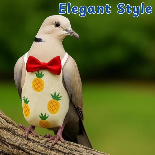 Pigeon Diaper Harness and Bird Leash Set, Birds Diapers for Pigeons and Stretch Leash Pigeon Harnesses, Diapers for Cockatiel Parrot Parakeet, Macaw Harness and Leashes, Pants (M-Yellow)