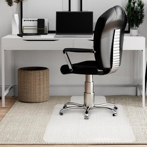 QWORK Heavy Duty Office Chair Mat for Carpet, 48x36 Inches with Lip, Studded, Slip Resistant