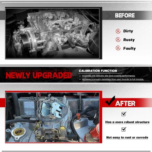 Carburetor 1906 AVS2 650 CFM 4-Barrel Carb with Electric Choke Satin Finish Replacement For Edelbrock 1906 AV2 Carburetor Square Flange New Annular Flow Booster