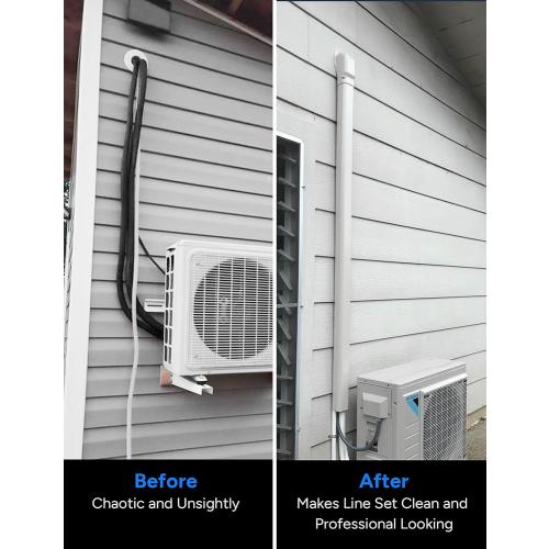 4'' 18.0 Ft Mini Split Line Set Cover Kit for Minisplit Ductless Linset Air Conditioners and Heat Pumps, Central AC Decorative Upgraded UV-Proof Strong & Durability PVC Pipe