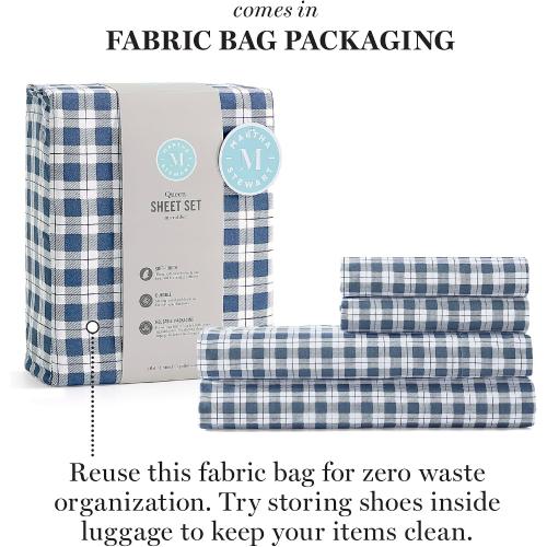 Martha Stewart Ultra Soft Brushed and Washed Microfiber 4 Piece Sheet Set, Easy Care, Comfy Bed Sheets with Deep Pocket, 1 Flat Sheet, 1 Fitted Sheet, 2 King Pillowcases, King Size, Navy Blue