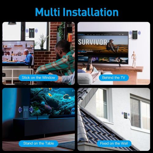 2026 Amplified HD Digital 'Matrix' TV Antenna Long 3600  Miles, Support 4K 1080p Fire tv Stick and All Older TV's Indoor HDTV Local Channels,16.5ft Coaxial Cable