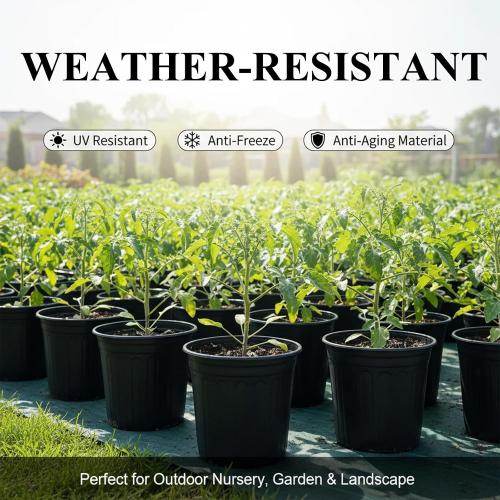 50 Pack 2 Gallon Flexible Plant Nursery Pots for Plants with Drainage Holes | Flexible, lightweight plastic construction; compact growing space for seedlings, herbs, succulents, and young flowers