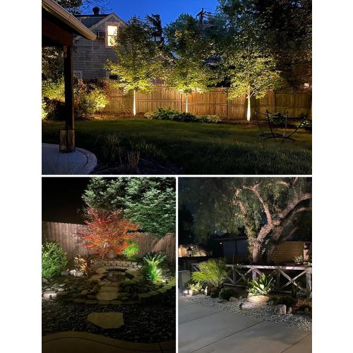 SUNVIE 12W LED Landscape Lighting Low Voltage (AC/DC 12V) Waterproof Garden Pathway Lights Super Warm White (900LM) Walls Trees Flags Outdoor Spotlights with Spike Stand ‼️ missing placement screws on spike stands‼️