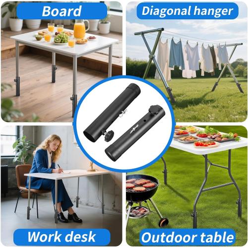 VinBee Folding Table Risers,Folding Table Leg Extenders,2-Levels Height Adjustable Risers for DIY & Office,Dining,Standing Desk 4 Pack (7.7 inch)-Legs for Furniture
