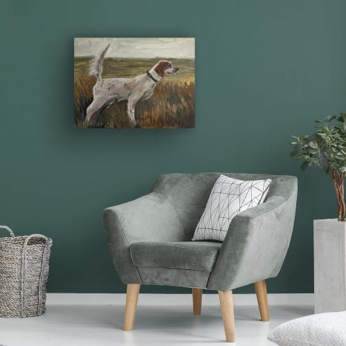 Wrapped Canvas Wall Art - Marian Parsons 'Hunting Setters I' Wall Art for Living Room, Bedroom, or Office Décor - 18x24