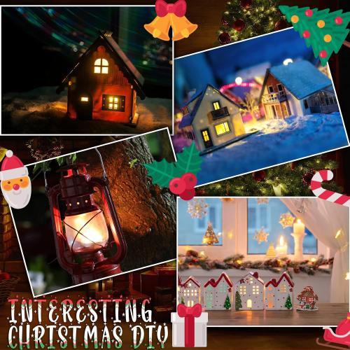Kingdder Accessory Cord with 5 Led Light Bulb 7.5 Feet Christmas Village Accessories Sets for Christmas Indoor Lamp Cord with Switch LED Light for Holiday Village House Decors Crafts(2 Sets)