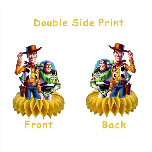 8Pcs Cartoon For Toy Inspired Story Honeycomb Table Centerpiece,Birthday Party Supplies Table Decorations for Party Decorations.