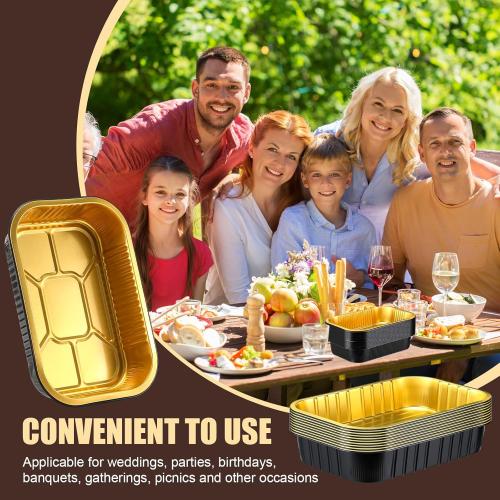 30 Pack Aluminum Pans with Lids Kit Includes 10 Pack 10x13 Half Size Oven Steam Table Tin Foil Pans Collocation 20 Pack 8.7x6 Disposable Baking Pan Chafing Trays