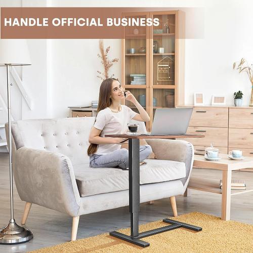 Overbed Bedside Table with Wheels, Adjustable Hospital Bedside Desk, Rolling Laptop Table, Mobile Standing Desk
