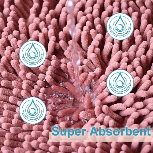 RUN HELIX Bathroom Rugs Sets 2 Piece Thick Absorbent Chenille Bath Rug Set Non Slip, Soft Shaggy Bath Room Floor Mats for Bathroom, Machine Washable, Misty Rose