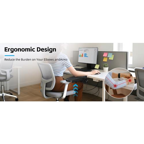 CABTE Ergonomics Desk Extender Tray, Table Mount Arm Wrist Rest Shelf