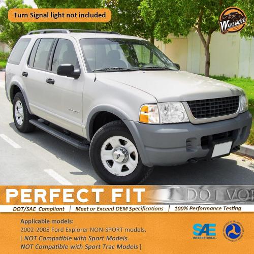 WEELMOTO Headlights Compatible with 2002-2005 Ford Explorer NON-SPORT models, (NOT Compatible with Sport and Trac Models), for 2002 2003 2004 2005 Ford Explorer Replacement Headlight