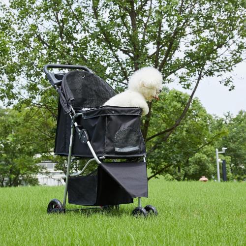 Sweetcrispy Pet Stroller for Dogs and Cats | Foldable, Lightweight, and Durable | Ideal for Small to Medium Pets | Includes Storage Basket and Cup Holders