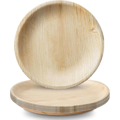 Set of 8  Elegant Palm Leaf Collection Natural Dinner Plate Set of 8  Reusable & Easy Cleaning - Perfect for Entertaining & Everyday Use
