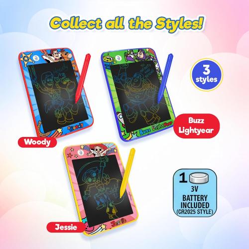 JA-RU Toy Story Rainbow Drawing Tablet Colorful Draw Pad (1 Buzz Lighyear Tablet) Car Trip Toys Mess-Free Small Kids Write Board | Woody, Buzz Lightyear, & Jessie Travel Entertainment. 7916-1B