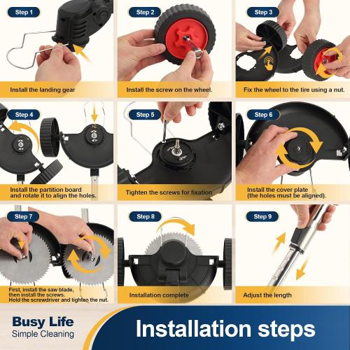 Yocada Cordless String Trimmer 2 in 1 Weed &Edge Trimmer | Electric Grass Wacker 47 Telescopic Pole with Handle&Wheel for Garden Yard Lawn(2*21V Battery&1*Charger)