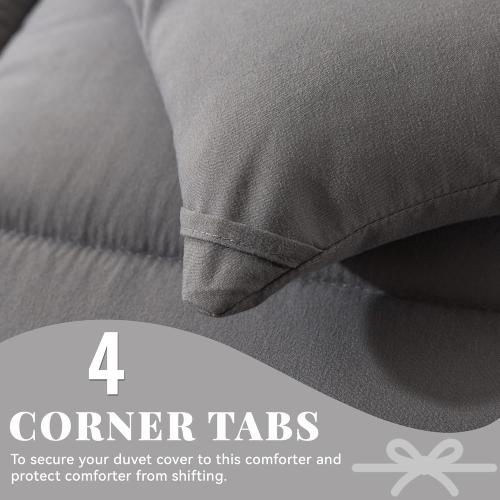 Comforter (Dark Grey, Full) - All Season Soft Quilted Full Size Bed