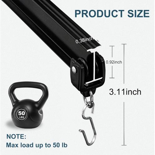 MaKefeile Flexible Ceiling Curtains Track, Bendable Ceiling Mount Curtain Track for Room Divider, Aluminum Curtain Tracks Rail with Hooks Set for Window RV Shower Privacy Outdoor Hospital, Black 3-9ft
