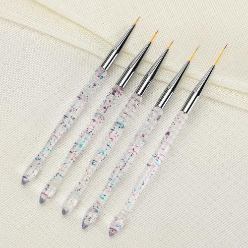Etercycle 5Pcs Nail Art Liner Brushes, Nail Gel Polish Painting Brush Set