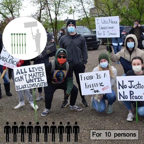 Lightweight Yard Signs Stakes Protest Sign Holders,Parades Slogan Poles, Warning Signs Support Placards with Handle for Grand Ceremonies,Sale,Vote, Sports, Airport Pick Up, Pack 10 (Set A)