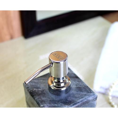 Bathroom Accessory Set Made from Natural Stone - Bath Accessories Set of 4 Includes Soap Dispenser, Toothbrush Holder, Tumbler and Soap Dish (Grey)