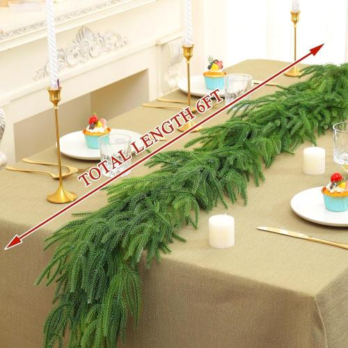 ​​6ft Artificial Christmas Garland - Realistic Faux Pine Garland for Fireplace Mantel, Indoor Outdoor Holiday Decor, Xmas Party Decoration (1 Pack)​