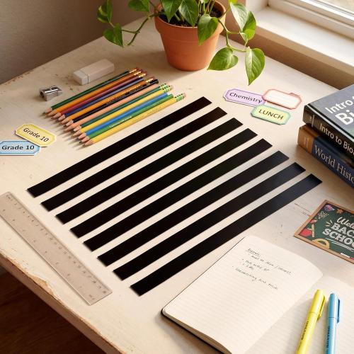 Colarr 24 Pcs Black Magnetic Borders for Classroom 12 x 0.75
