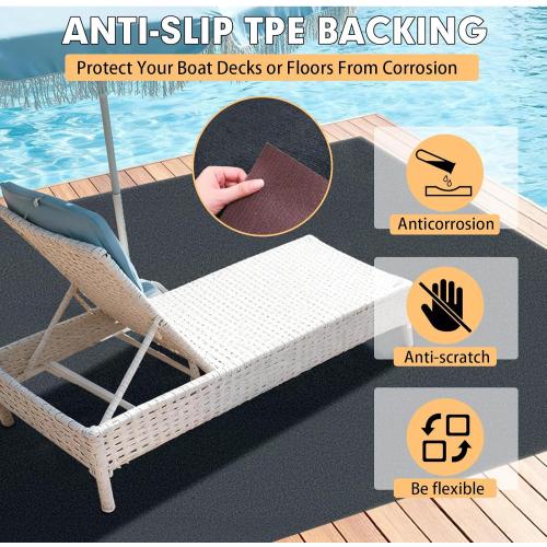 Marine Carpet,6 FT x 18 FT Dark Gray Indoor Outdoor Carpet 0.2 Thick Boat Carpet with Water-Proof TPE Backing, Non-Slide Outdoor Marine Carpet Roll for Home, Patio, Porch, Deck