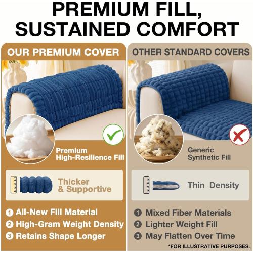 hyha Couch Covers for Dogs Washable, Non Slip Plush Dog Sofa Protectors, Fuzzy Pet Couch Covers for 3 Cushion Sofa Pet Friendly (Navy Blue, 27.6 x 59) NEEDS CLEANING