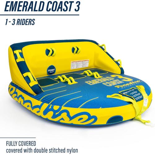 Paradise Water Sports - Emerald Coast Towable Tube for Boating - 1-2 and1-3 Riders