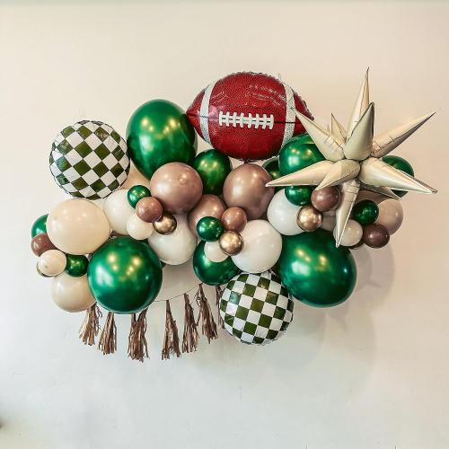 Rugby-Balloons Football-Balloon 4Pcs 26 inch Football Foil Balloons Sports Party Decor Game Day Birthday School Win Tailgate and Team Celebration Supply