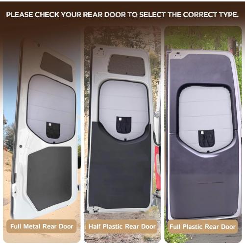 Living in a Bubble Insulated Blackout Rear Window Covers for Mercedes Benz Sprinter (Half Plastic Door) - Vanlife Must Have Accessories, Van Life Essentials (Pair) (Sprinter 2019-Current (VS30))