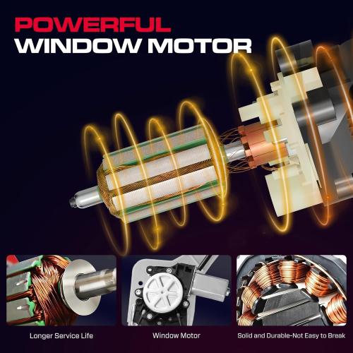 Driver Side Power Window Regulator with Motor (2 Pins) Fit for 2001-2006 Chevrolet Silverado 1500 3500, Avalanche Suburban GMC Sierra 1500 2500 3500 Yukon XL Cadillac Escalade, 741-578