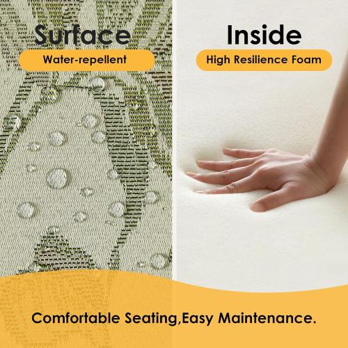 Size 18.5 x 16x 3 Color Green Outdoor Square Corner Seat Cushion, 18.5x16x3, Set of 4, Non Slip Seat Cushion Pads with Removable Cover for Patio Furniture, Garden Yard Lawn, Dark Green Vine