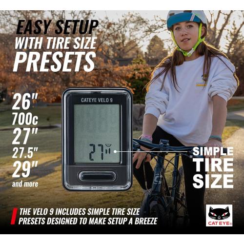CATEYE Velo Wired Bike Computer – Entry-Level Speedometer and Odometer, Perfect for Beginner Cyclists, Auto Start/Stop, Easy Setup for Road, MTB, Gravel Bikes, 3 Year Battery Life