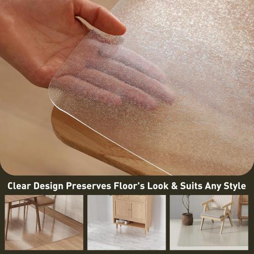 Clear Plastic Floor Mat for Under Dining Table, 5'×7' Large No Slip Waterproof Vinyl Area Rug for Home, Anti-Spill Hard Floor Protector Cover for Living Room, Splat Mat for Under High Chair
