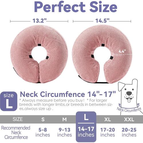 Soft Inflatable Dog Cone Collar for Large Medium Small Dogs Cats After Surgery - Neck Donut, E Collar Alternative for Recovery
