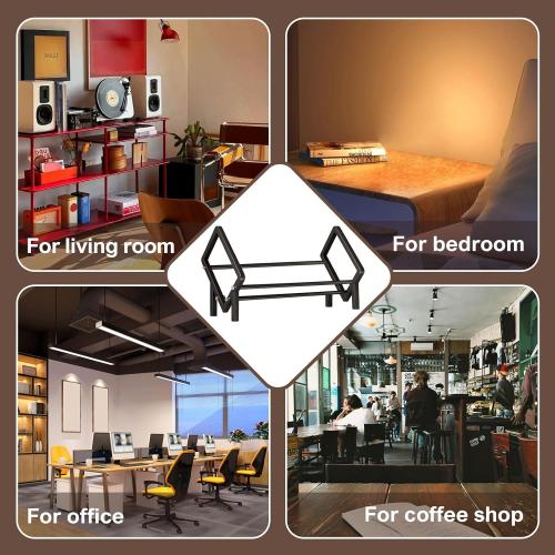 Stainless Steel Tabletop Bookshelf Desk Book Organizer for Book Lover and Record Holder, Desktop Storage Book Rack for Magazine/CDs/Books Display, Small Desktop Bookcase in Office/Home /Living Room