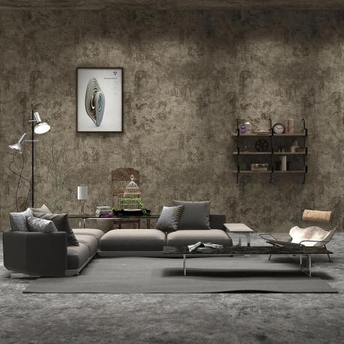 48x354inch Extra Wide Grey Concrete Peel Stick Wallpaper 3D Cement Look Contact Paper Matte Thicken Adhesive Waterproof Vinyl Wall Sticker for Apartment Office Retro Industrial Style Earthy Grey