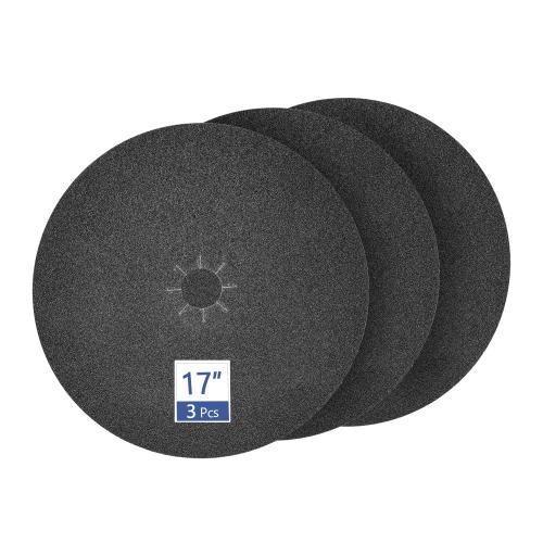 HUAALIUCHE Floor Sanding Disc Cloth-Backed Silicon Carbide，17 x 2 Holes for Concrete, Stone, 60 Grit, 3-Pack