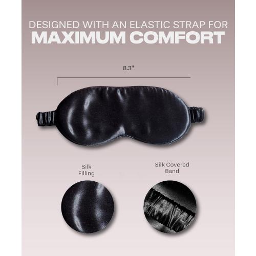 Pack of 2 Color beige and blue Silk Sleep Mask for Women and Men - Silk Eye Mask for Sleeping, Blindfold, Eye Covers, Pack of 2