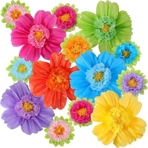 TaoBary Giant Tissue Paper Flowers, 20,10, Rainbow Color, 12 Pcs