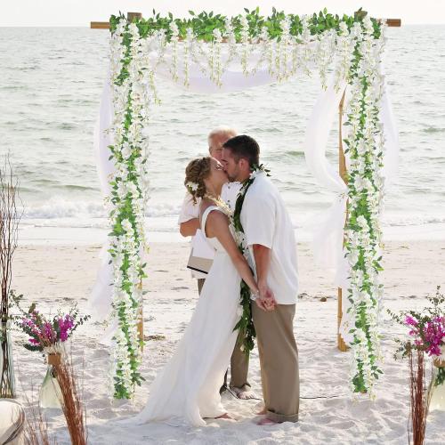 U'Artlines 15Pcs 7.2 Ft/Piece Artificial Wisteria Garland Silk Fake White Wisteria Flowers Hanging Greenery Vines Garlands Rattan for Home Garden Wedding Arch Party Indoor Outdoor Decor